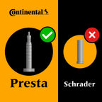 Continental Mtb 26X1.75-2.5'' / 559X47-62C Inner Tubes - 42Mm Presta Valve (Pack Of 2 Bulk)