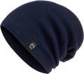 Bismaadh Unisex Cotton Blend Slouchy Beanie And Skull Cap For Summer, Winter, Autumn & Spring Season Blue, Free Size