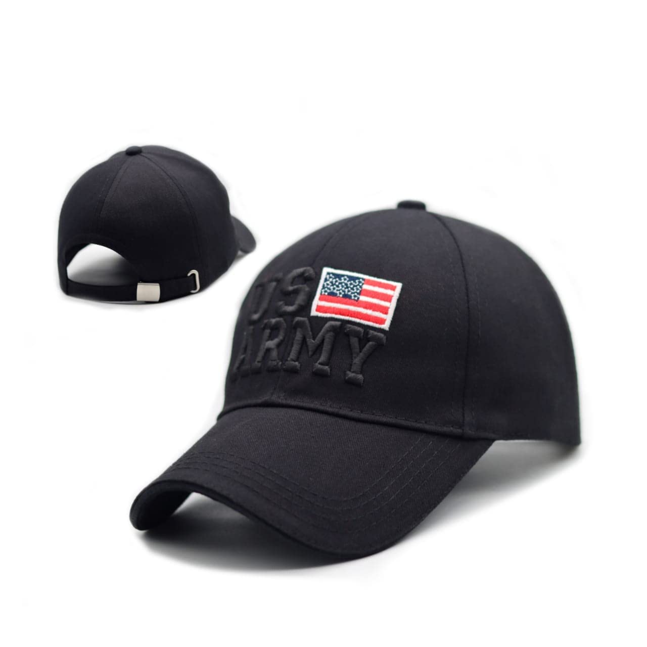 Reffer MenS Cotton Baseball Cap (Pack Of 1) (Cotton Us Army_Black_Free Size)