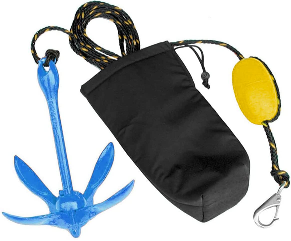 Xialuo Marine Kayak Anchor Kits 3.5 Lb Folding Anchor Accessories With 30 Ft Rope For Fishing Kayaks, Canoe, Jet Ski, Sup Paddle