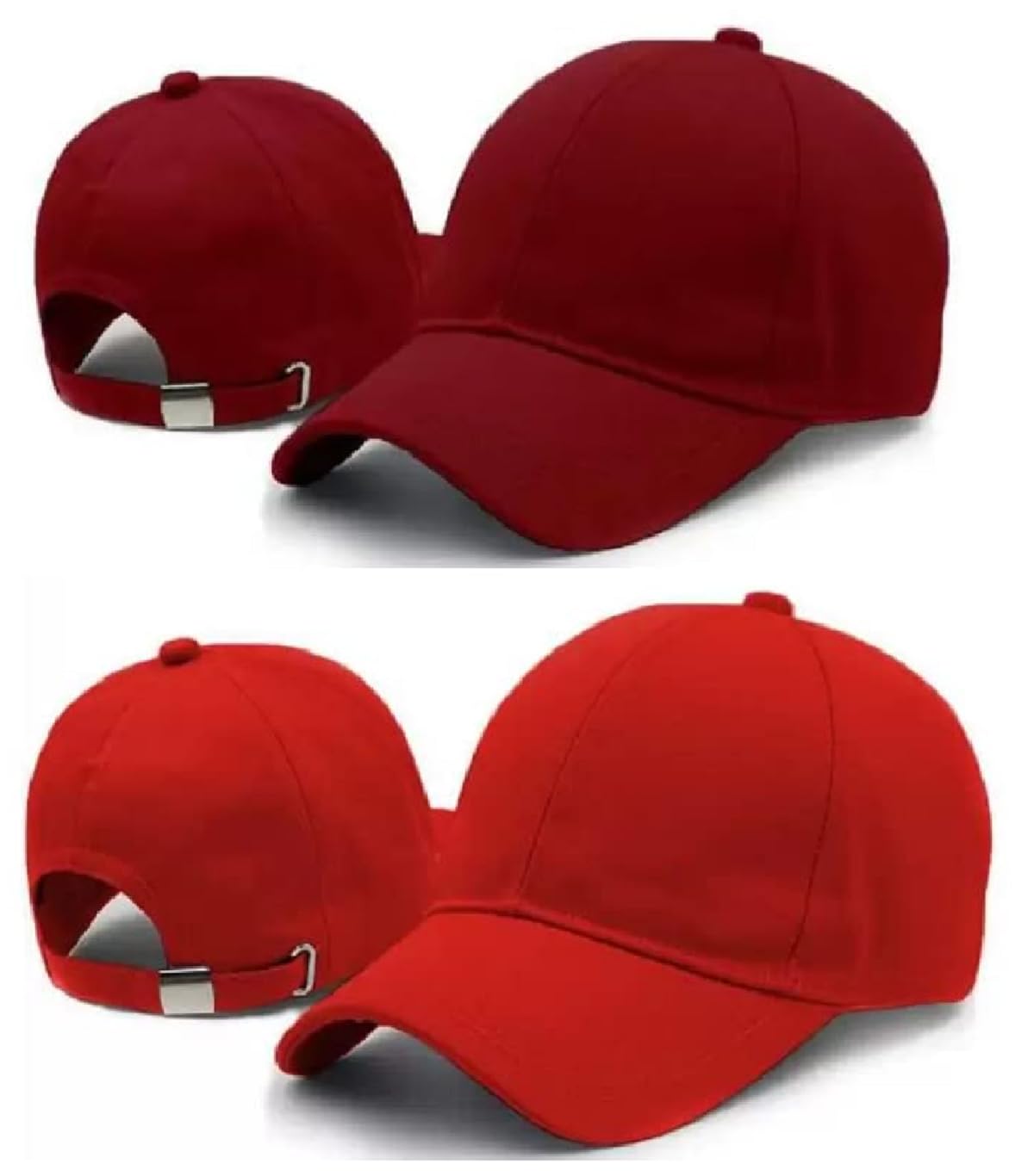 Selloria Baseball Sport Cap MenS Baseball Stylish Sports Caps With Adjustable Strap Pack Of 2 (Red Maroon)