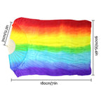 Kikigoal 1 Pair(Leftright) Women Real Silk Belly Dance Fan Veil, Length 180Cm Width 90Cm (Colorful)