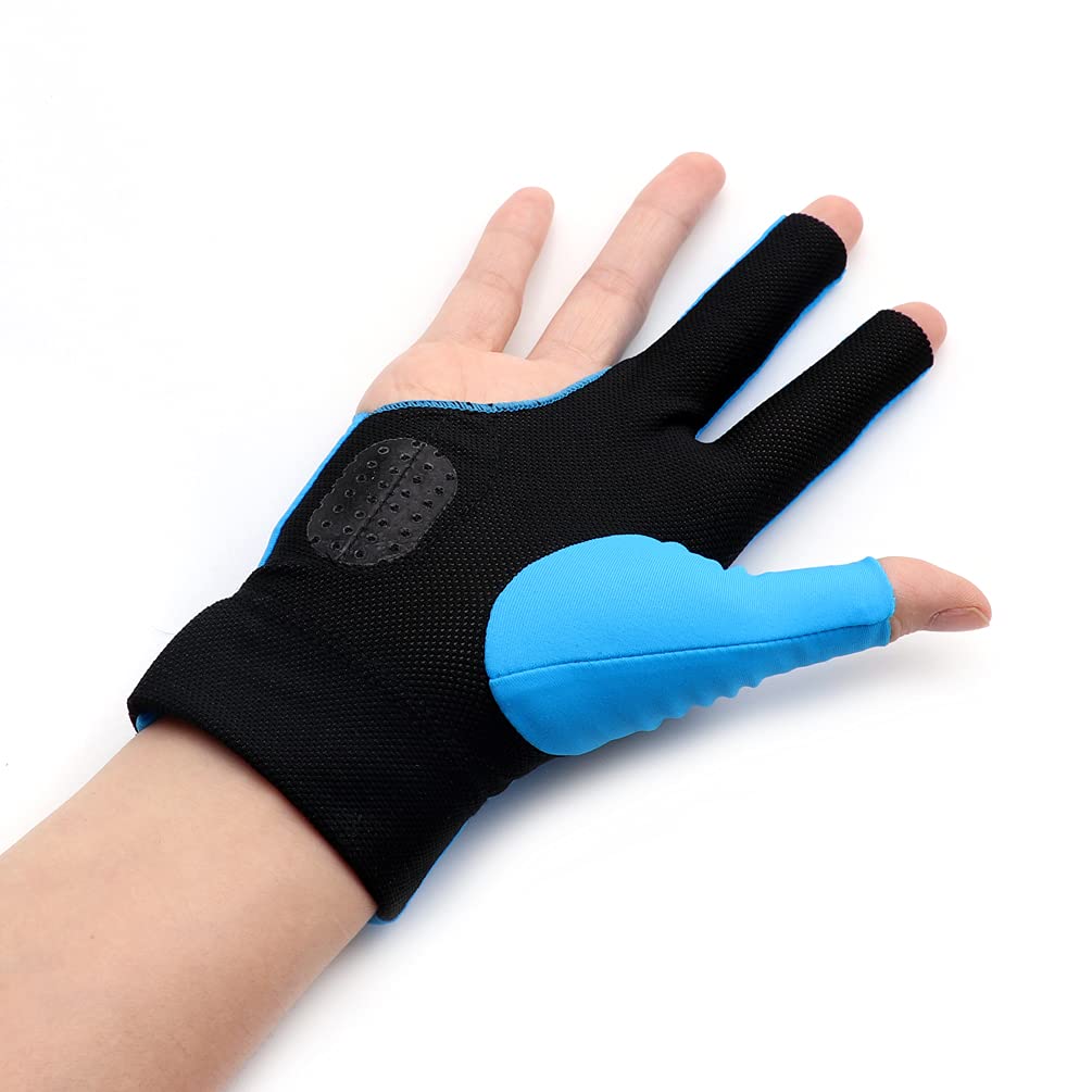 Cuesoul Professional Billiard Gloves Blue-Wear On Right Hand Size Xl