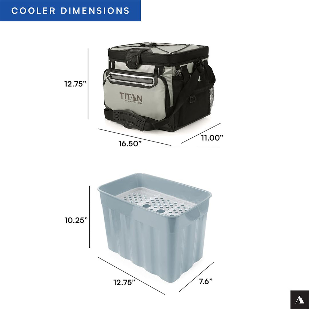 Titan by Arctic Zone 30 Can Zipperless Soft Cooler with HardBody Liner, Seagrass