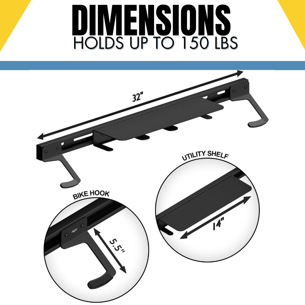 Koova Wall Bike Rack Bicycle Hanger, Vertical Bike Hanging Mount Storage Stand, Adjustable Space Saver 2 Wall Bike Mount Bracket