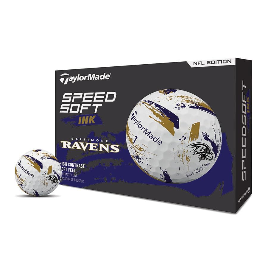 TaylorMade Golf Speed Soft Ink NFL Baltimore Ravens Dozen