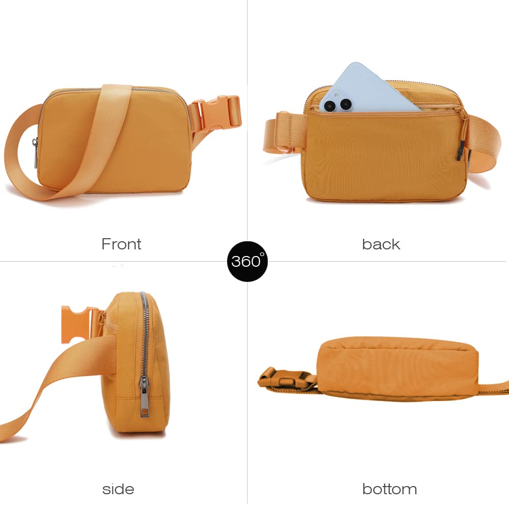 Fanny Belt Bag Waist Pack Crossbody Bags Bum Bag For Running Hiking Travel Workout Adjustable Strap For Women-Muddy Yellow