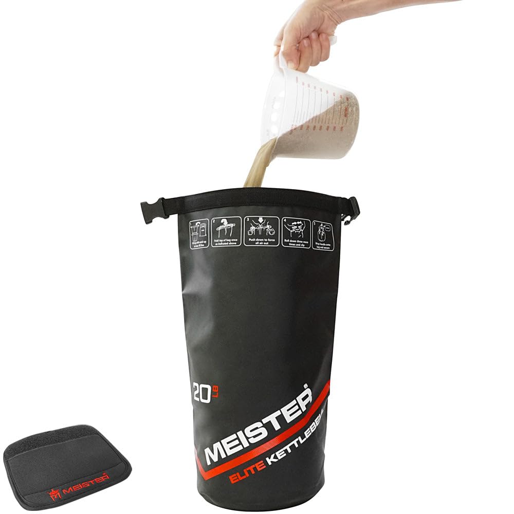 Meister Elite Portable Sand Kettlebell - Soft Sandbag Weight - 20Lb / 9.0Kg