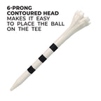 Champ 86509 Zarma Flytee My Hite 2-3/4'' 30 Count White With Black Stripes Golf Tees