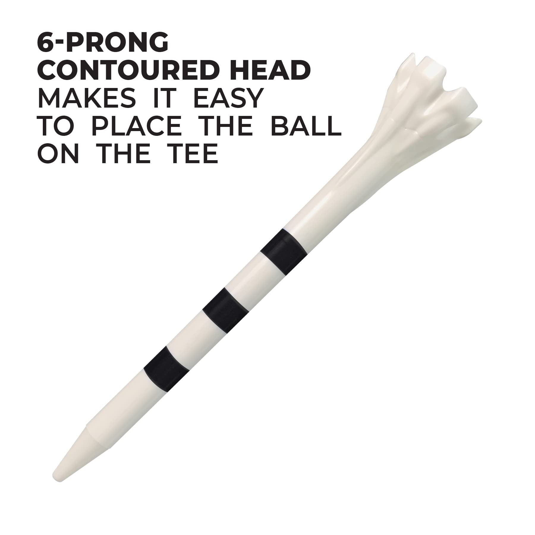 Champ 86509 Zarma Flytee My Hite 2-3/4'' 30 Count White With Black Stripes Golf Tees