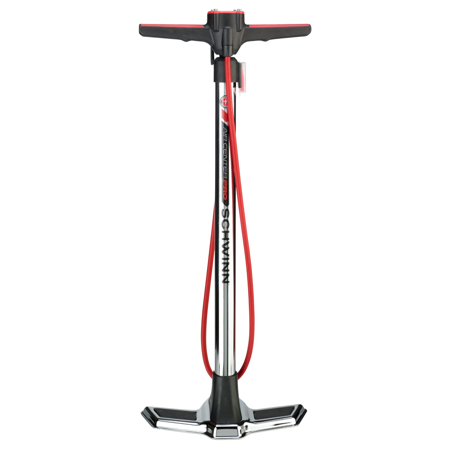 Schwinn Air Center Pro Bike Tire Floor Pump, Up To 160 Psi With Large Handle Guage, Pump Head Fits Schrader And Presta Valve Typ