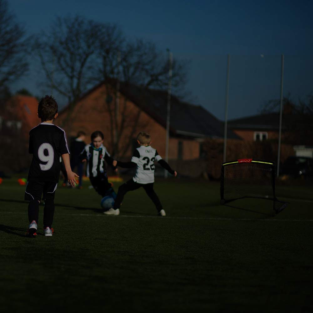 Wiel Soccer Goal, 4Ft X 3Ft Net Easy Fold-Up Training Goals W' Reflective Strips For Playing At Nightfall, Set Of 2 For Family T
