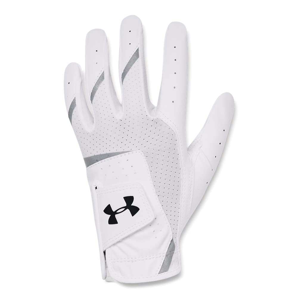 Under Armour Boys Ua Youth Isochill Golf Gloves , White (100)/Steel , Left Hand Youth Medium