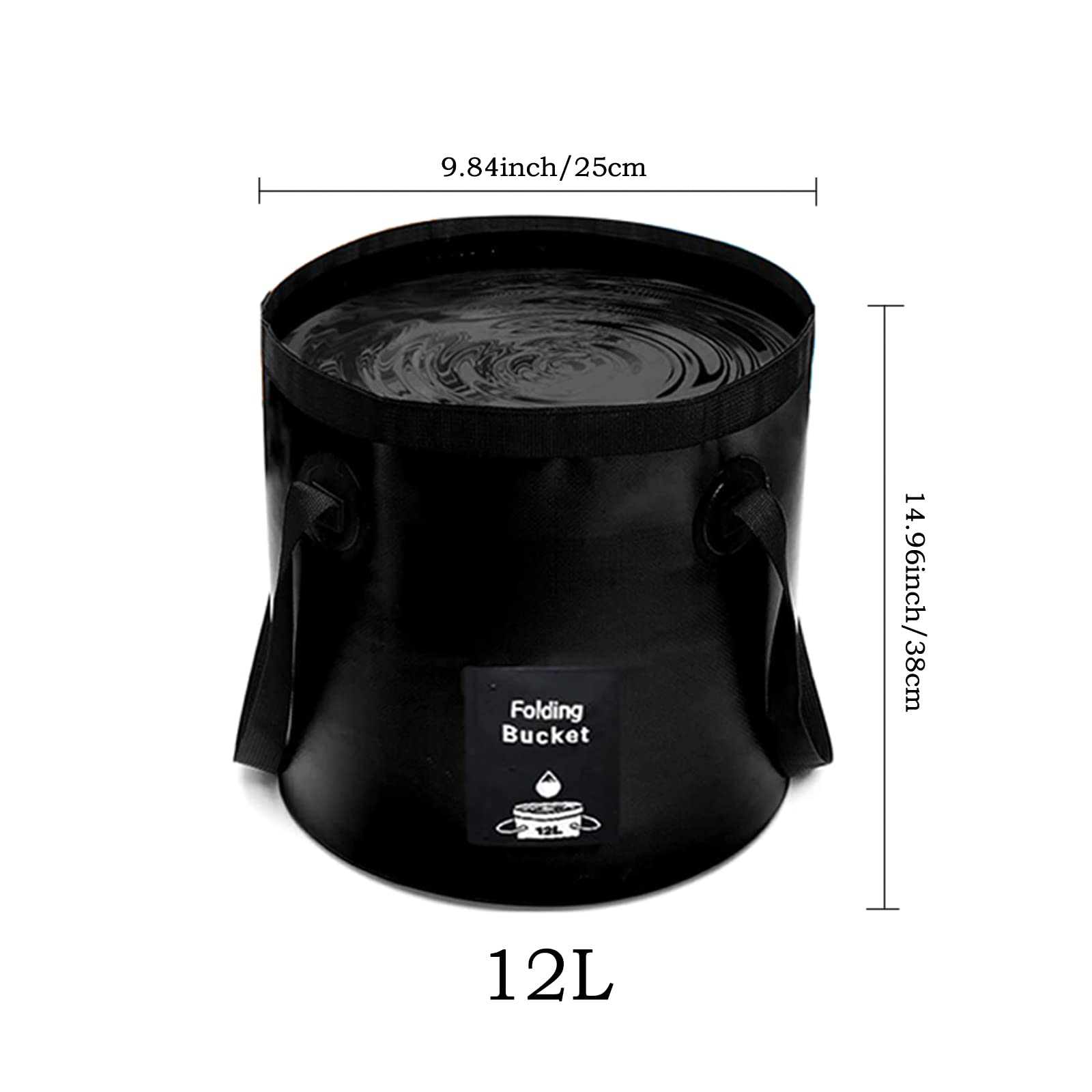 Collapsible Bucket With Handle, Lightweight Folding Water Container, Portable Collapsible Bucket For Fishing, Camping, Hiking, B