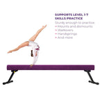 Glant 7.2Ft Ultrasimple Adjustable&Foldable Balance Beam,High-Low Floor Beam Suede Gymnastics Equipment,No Tool Require, Gymnast