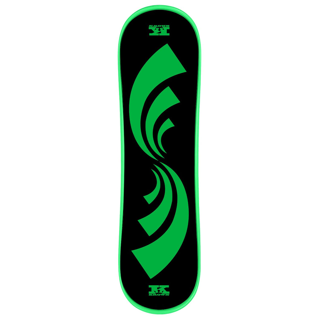Krown Snowskate Plastic Polymer Skateboard Style Dual Kick Snowboard With Foam Grip - 32'' Carve, Green Carve