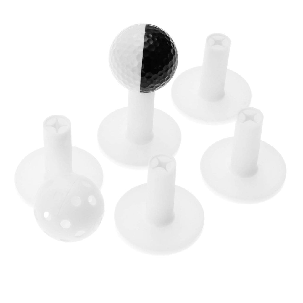 Muxsam Golf Rubber Tee Holder, 5-Pack 2'' Golf Mat Tees For Indoor Outdoor Practice Driving Range Mats (White)