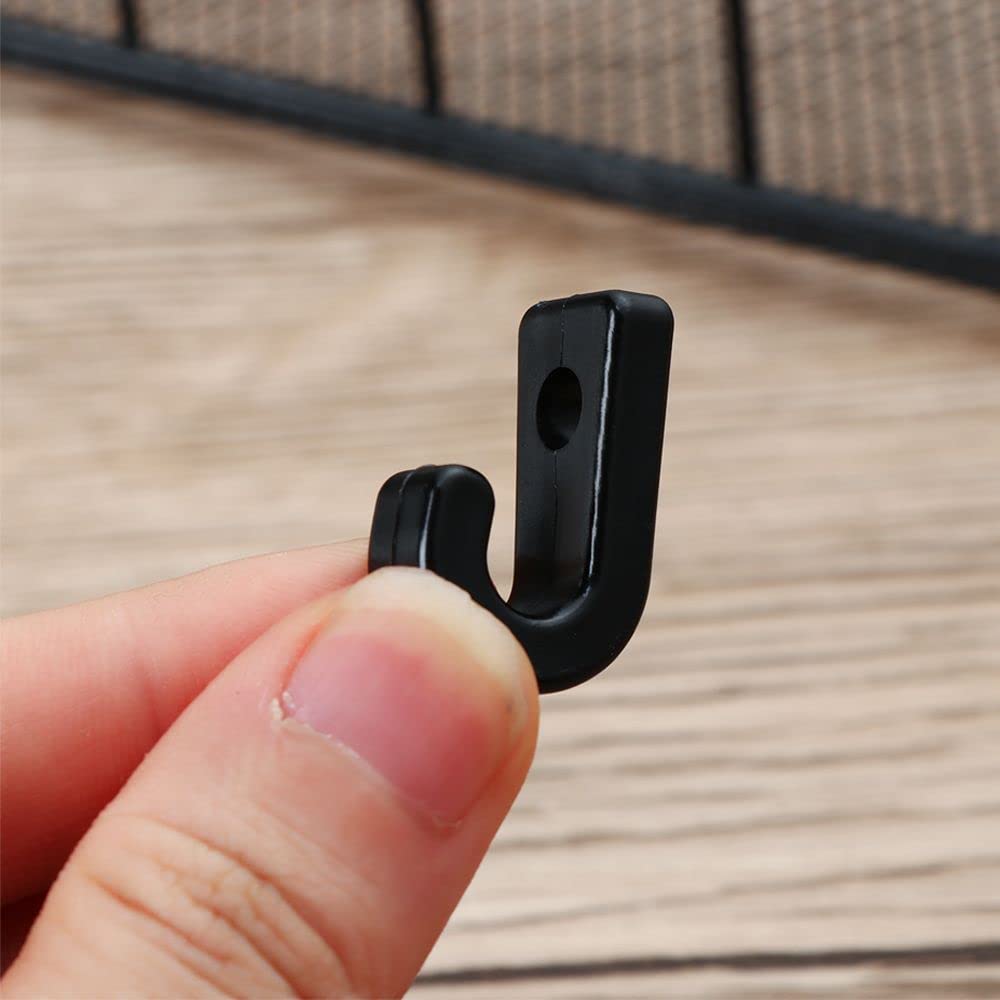 Andys Orchids Kayak J Hooks, 10Pcs Black Nylon Lashing Hook Bungee Cord Hooks For Boat Kayak Canoe Rowing Boats Bungee Cord Port
