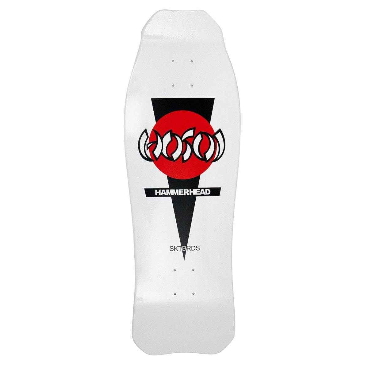 Hosoi Skateboards Double Kick Hammerhead Skateboard Deck, White, 10.5 x 31-Inch