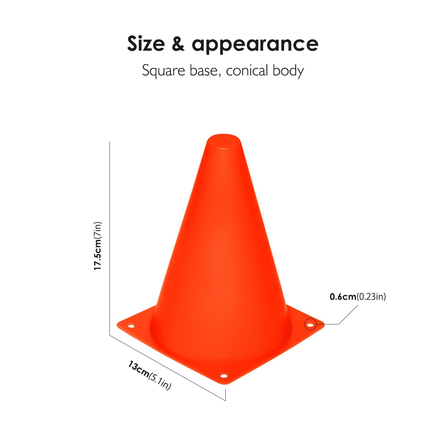 Reehut 7.5 Inch Plastic Sport Training Traffic Cone (Set Of 12, Orange)