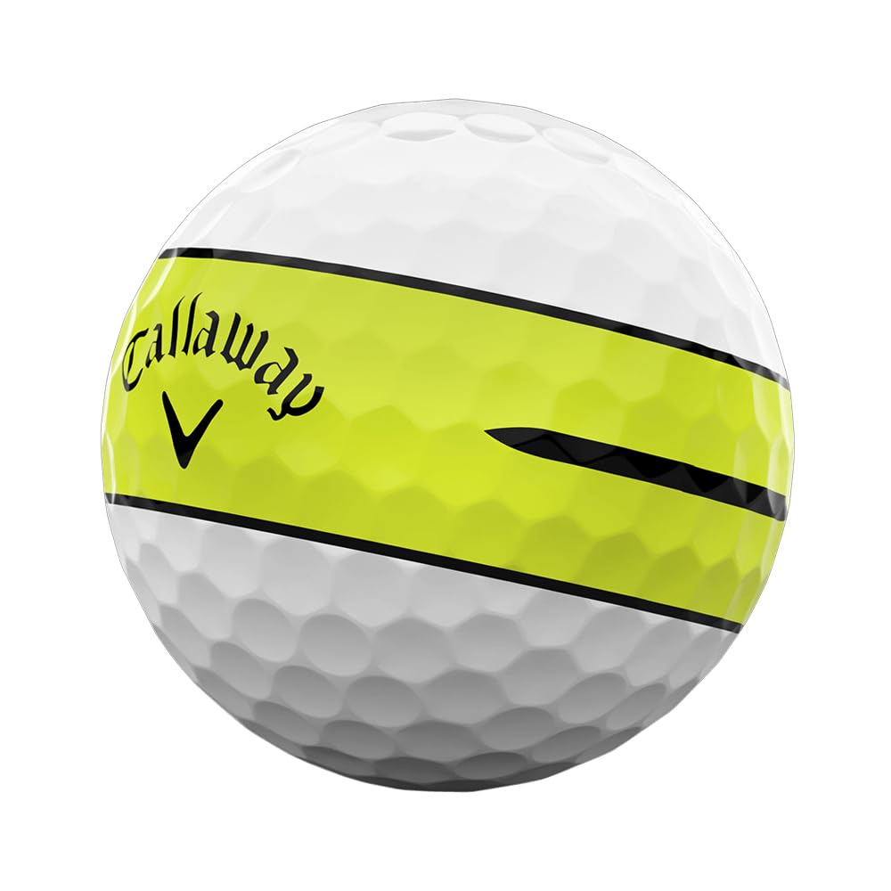 Callaway Golf Chrome Tour 360 Stripe Golf Ball (Yellow)