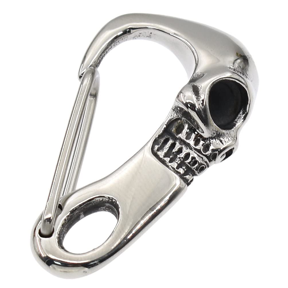 Heavy Metal Skull Key Clasp Carabiner Biker Stainless Steel Keychain