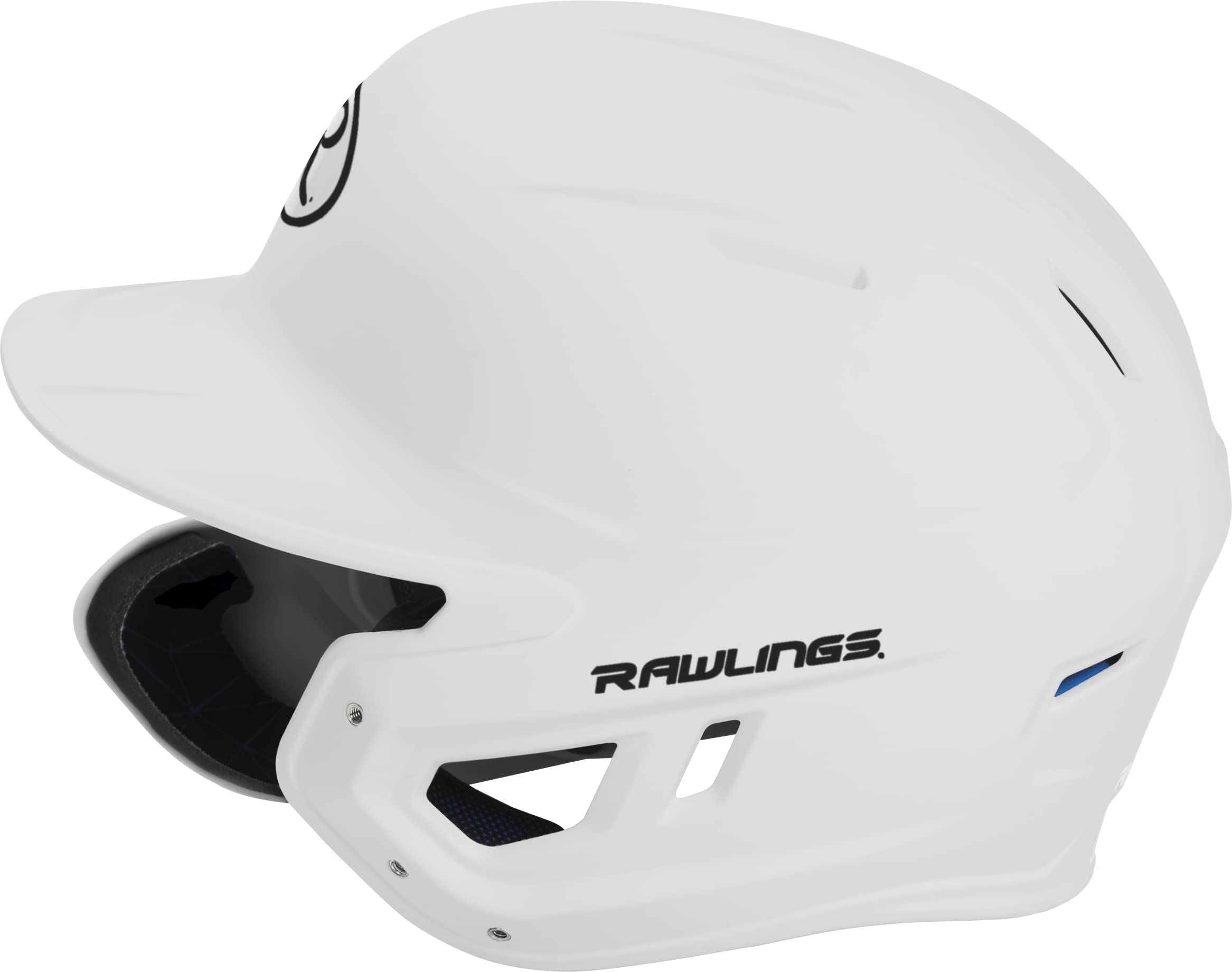 Rawlings Mach 1-Tone Right Batting Helmet W/ Adjustable Face Guard Left Handed Adjustable, Jr, White