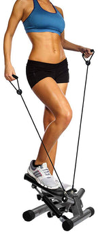 Fitvids Adjustable Mini Stepper Stair Stepper Stepping Machine With Resistance Bands, Gray