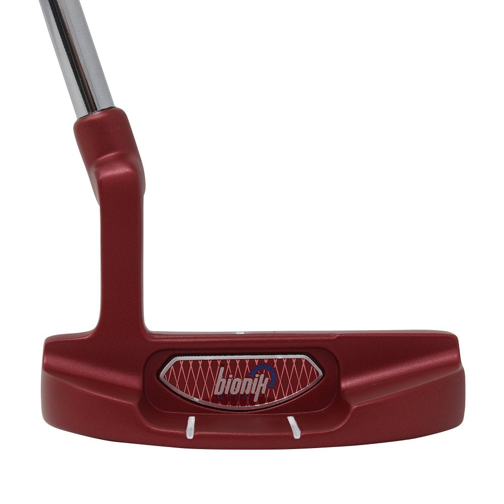 Bionik 105 Red Golf Putter Right Handed Semi Mallet Style With Alignment Line Up Hand Tool 35 Inches Mens Standard Length Perfec