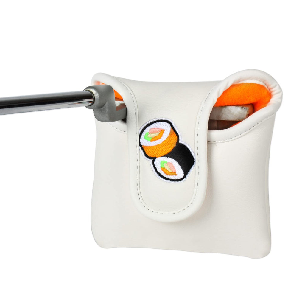 Andux Golf Putter Head Covers Pu Mallet Putter Cover White Sushi Mt/Tg19