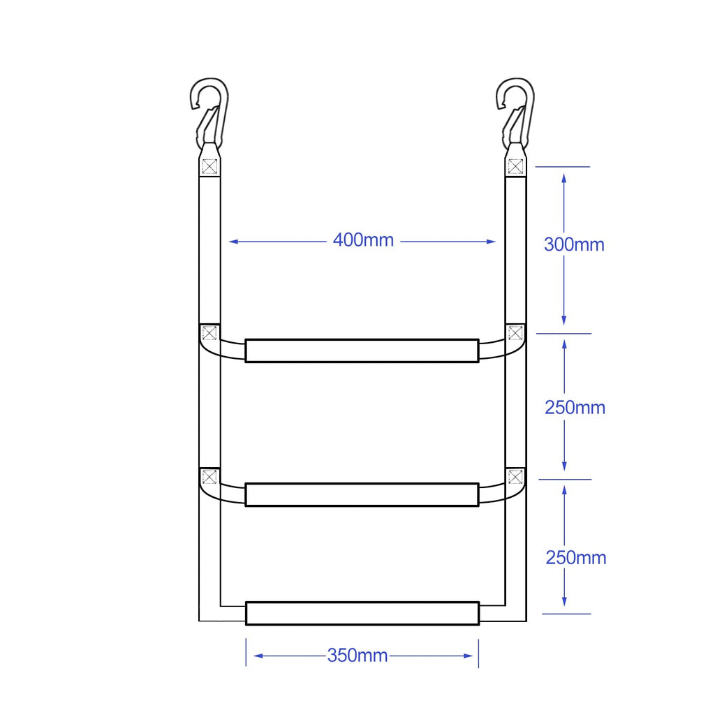 Young Marine Rope Ladder For Inflatable Boat, Kayak, Motorboat, Canoeing (3 Step)