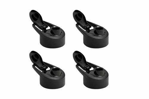 46Mm Flip Top Bottle Cap Lid, Black, 4 Pack, Leak-Proof Spout, Reusable Water Bottle Replacement