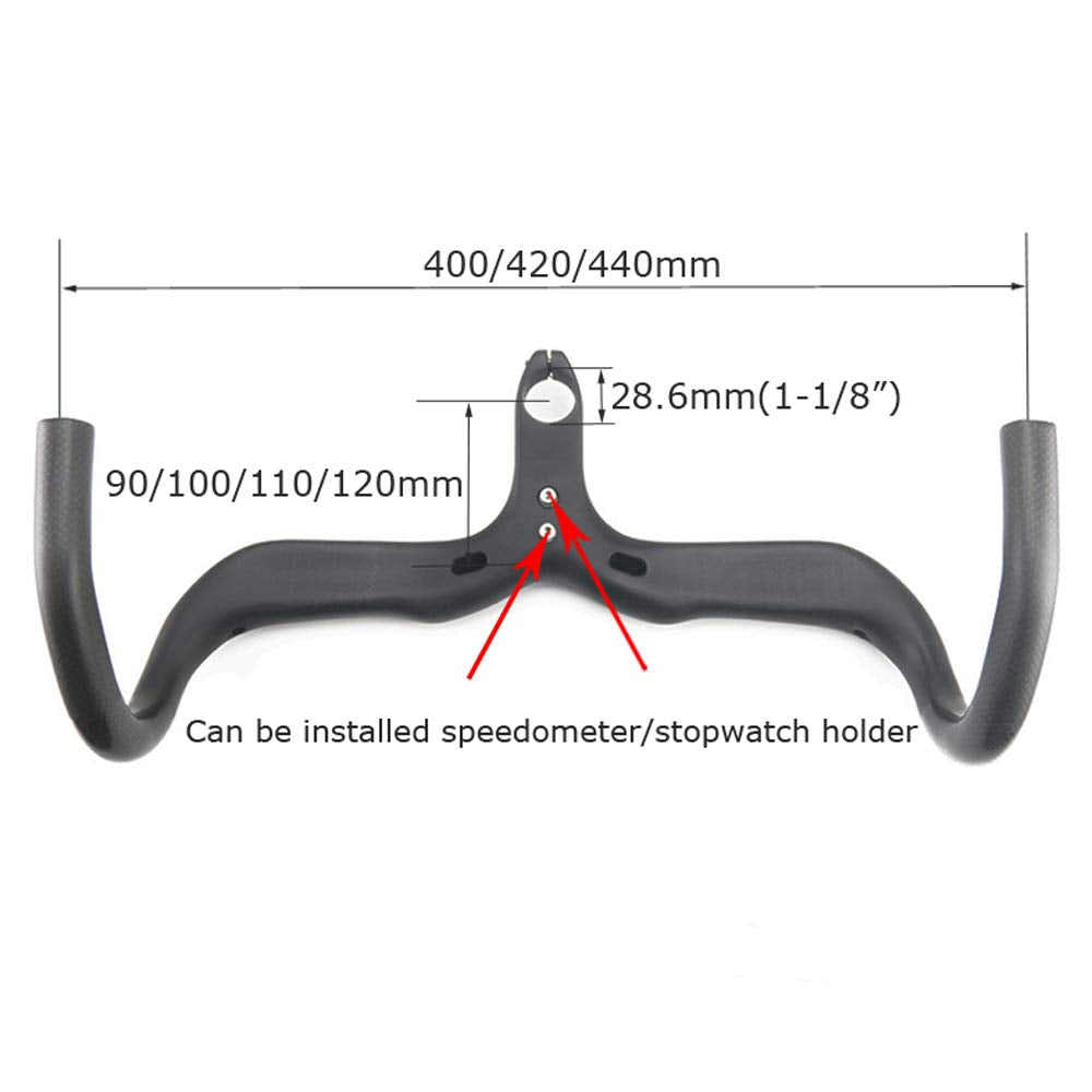 28.6 Integrated Bar And Stem Road Drop One Piece Handlebar Integrated Stem Road 100Mm Reach Carbon Fiber Drop Bar 420 * 100Mm