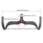 28.6 Integrated Bar And Stem Road Drop One Piece Handlebar Integrated Stem Road 100Mm Reach Carbon Fiber Drop Bar 420 * 100Mm
