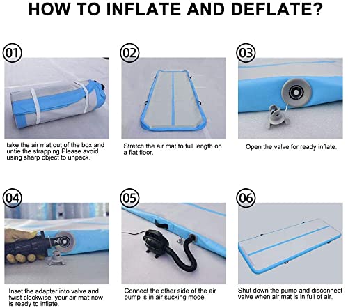 Ibatms Air Tumbling Mat, 10Ft/13Ft/16Ft/20Ft Inflatable Gymnastics Air Mat For Gymnastics Training/Home Use/Cheerleading/Yoga/Wa