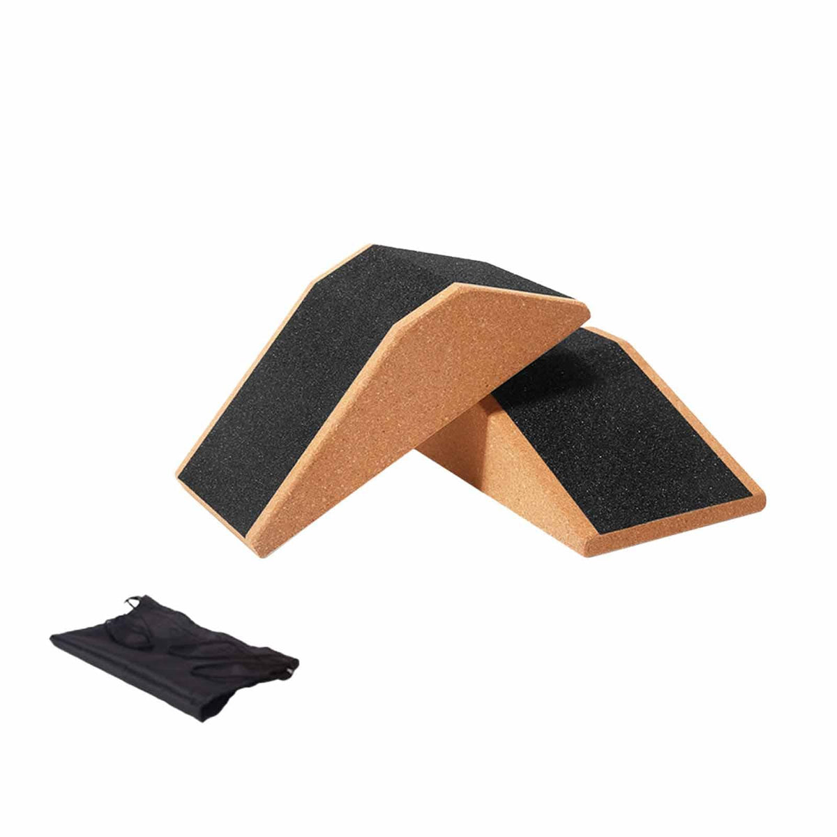 MERISHOPP Cork Squat Wedge Block Durable Platform for Pilates Gym Heel Elevated Squats 2pcs with Bag