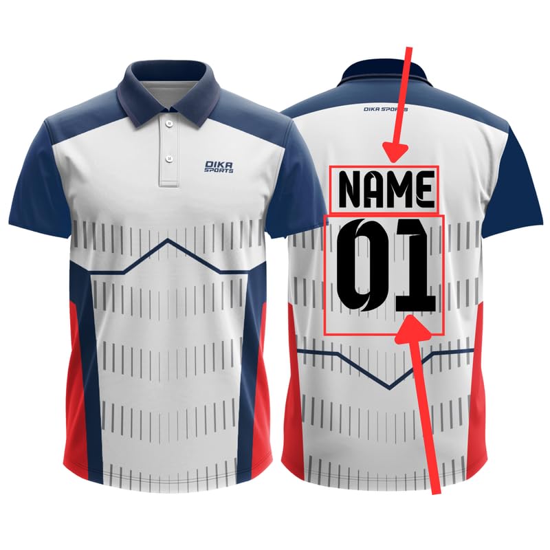Dika Sports Custom Basketball Jersey Cricket TShirt For Adults Sports TShirt Sports Tshirt For Men | 2 Year To 5Xl Whitered