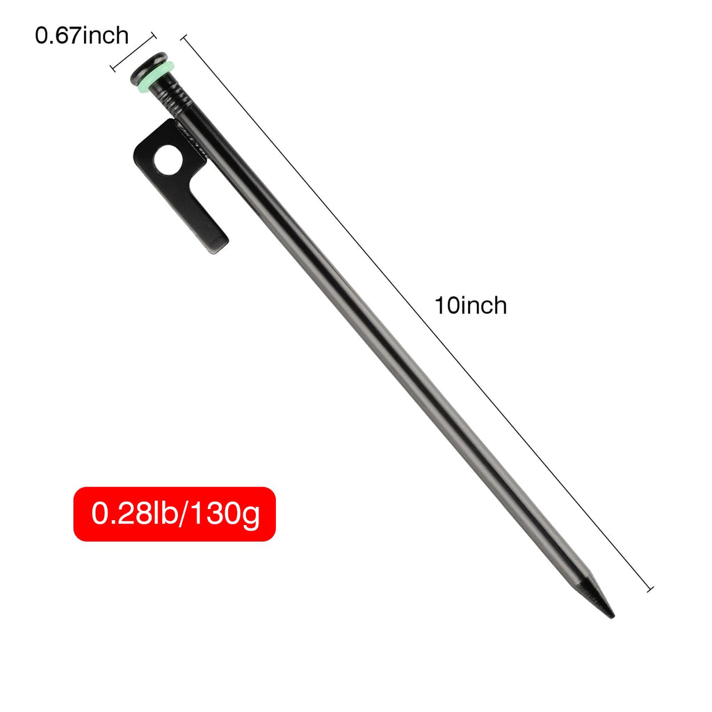 Tent Stakes Heavy Duty & Hammer Set,With 12In Tent Stake Remover +10 In Steel Tent Pegs+Storage Bag +Fluorescent Rubber Circle F