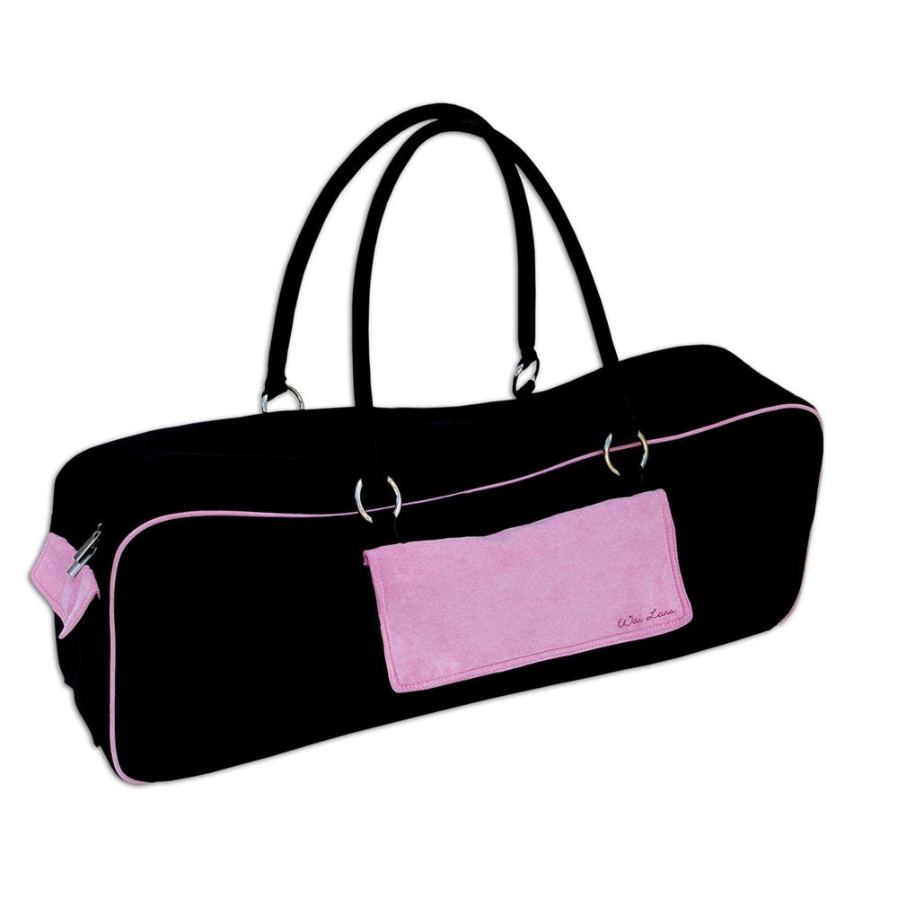 Wai Lana Yoga Urban Bag With Two-Way Zipper And Multi-Functional Storage Pockets (Black With Pink)