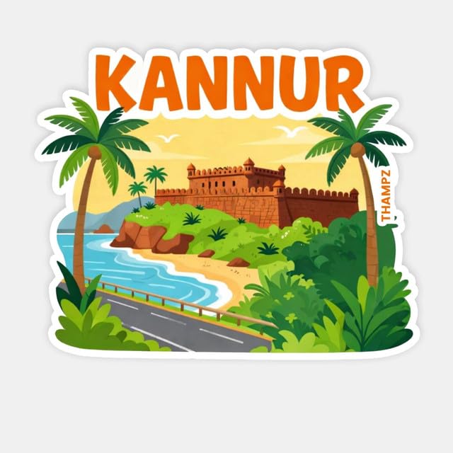 THAMPZ Kannur 3D Embossed Flexible Fridge Magnet 0.5mm Decorative with Strong Hold | Refrigerator Magnet for Notes, Photos & Ki