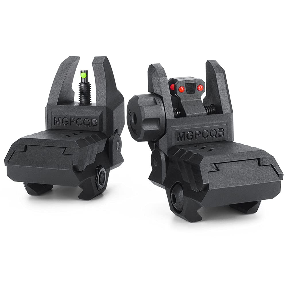 Aecktech Fiber Optic Sights,with Green and Red Full Fiber Optics Dots Polymer Fiber Optics Sights Front and Rear Backup Sights (
