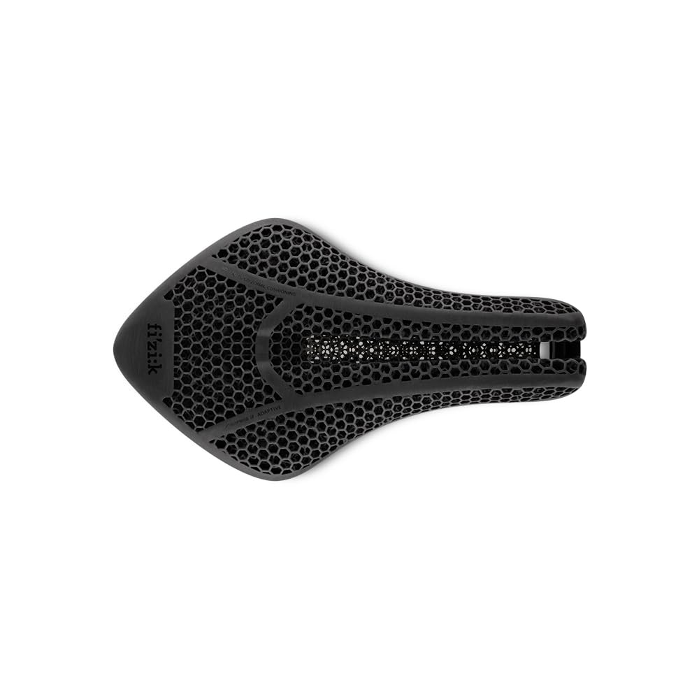 Fizik Transiro Aeris Long Distance R1 Adaptive,Triathlon Lightweight 3D-Printed Carbon Saddle, Black, 135mm