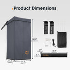 Sanhima Awning Shower Tent With 90 Swning Arm - Car Side Shower Room W/Led Light, Camping Waterproof Portable Privacy Shelter Ba