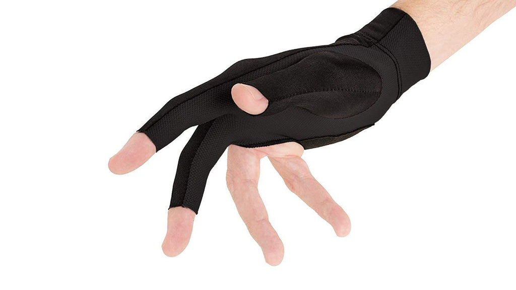 Roaming Quick-Dry Breathable Billiard Shooters Carom Pool Snooker Cue Sport Glove Fits On Right Hand (Black-Right Hand, S/M)