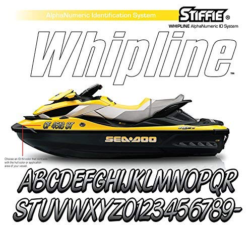 Stiffie Whipline White/Silver 3 '' Super Sticky Boat & Pwc Registration Decals  Numbers Letters Stickers