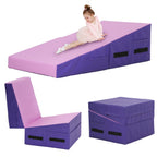 Gymnastics Mat 48   X24   X14    Incline Tumbling Mats For Home Gym, Folding Exercise Mat With Non-Slip Pvc Surface & Handles, C