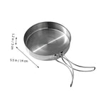 Vanzack Outdoor Pan Camping Cooking Pot Backpacking Cookware Outdoor Cookware Outdoor Cooking Pan Camp Cookware Pan Bbq Frying P