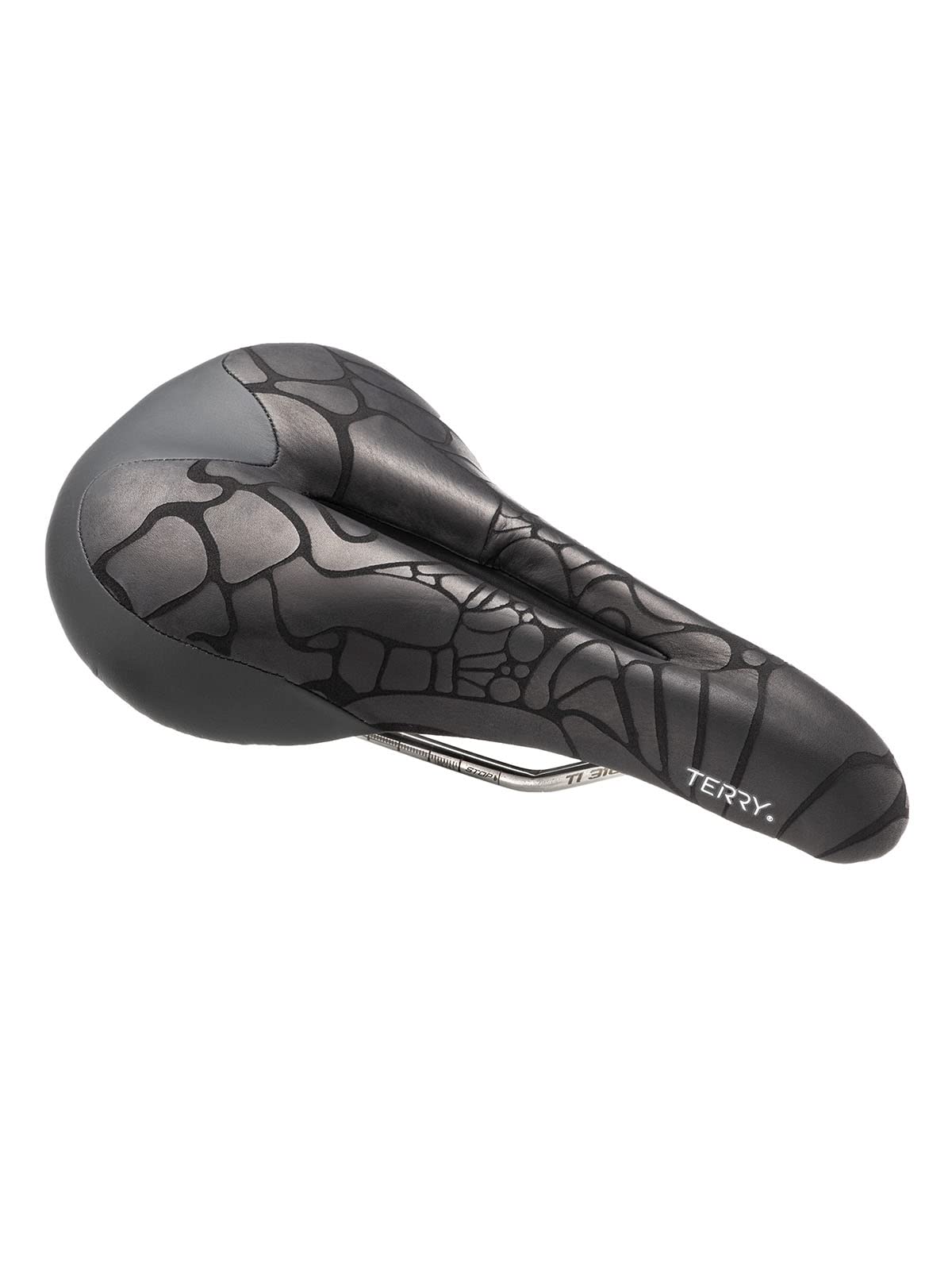 Terry Butterfly Ti Bike Saddle | Bicycle Seat Optimized for Women - Flexible & Comfortable | Sit Bone Support, Black Textured Le