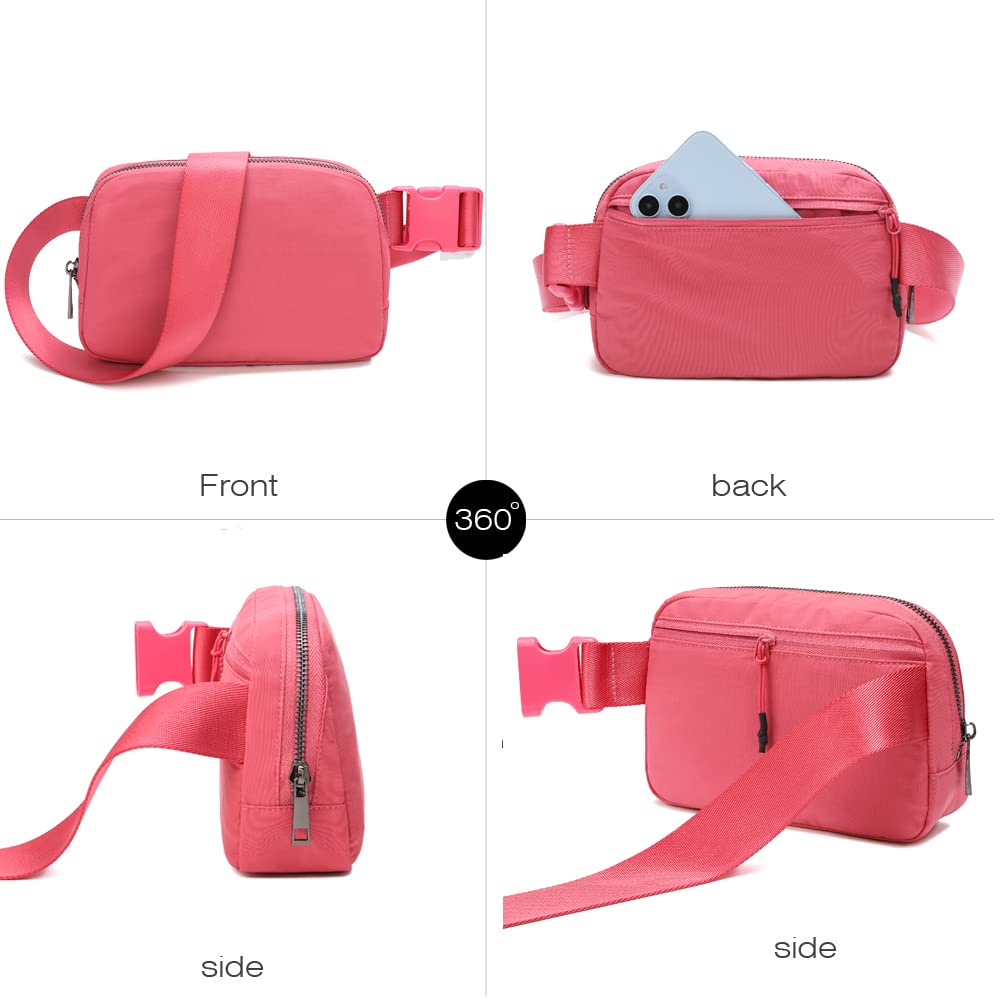 Fanny Belt Bag Waist Pack Crossbody Bags Bum Bag For Running Hiking Travel Workout Adjustable Strap For Women-Watermelon Red