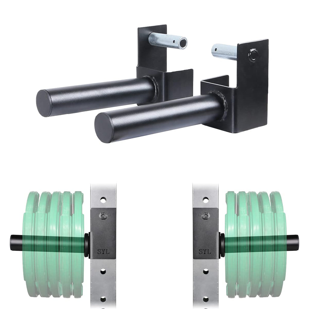 Syl Fitness Olympic Weight Plates Holder Power Rack Attachment Weights Storage Rack, Fit 3X3'' Rack (5/8'' & 1'' Hole)